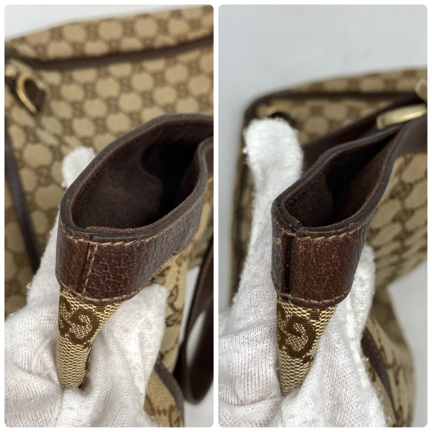Gucci Abbey Handbag GG Canvas Brown Tote Business — view 6