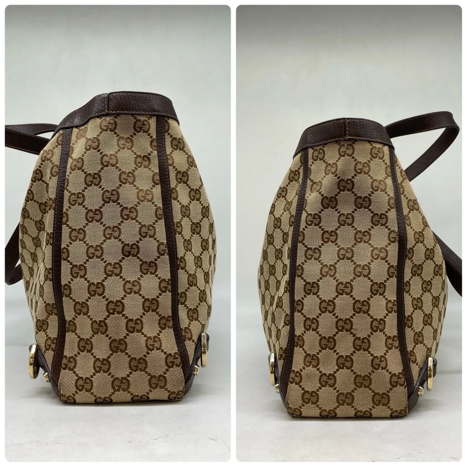 Gucci Abbey Handbag GG Canvas Brown Tote Business — view 4