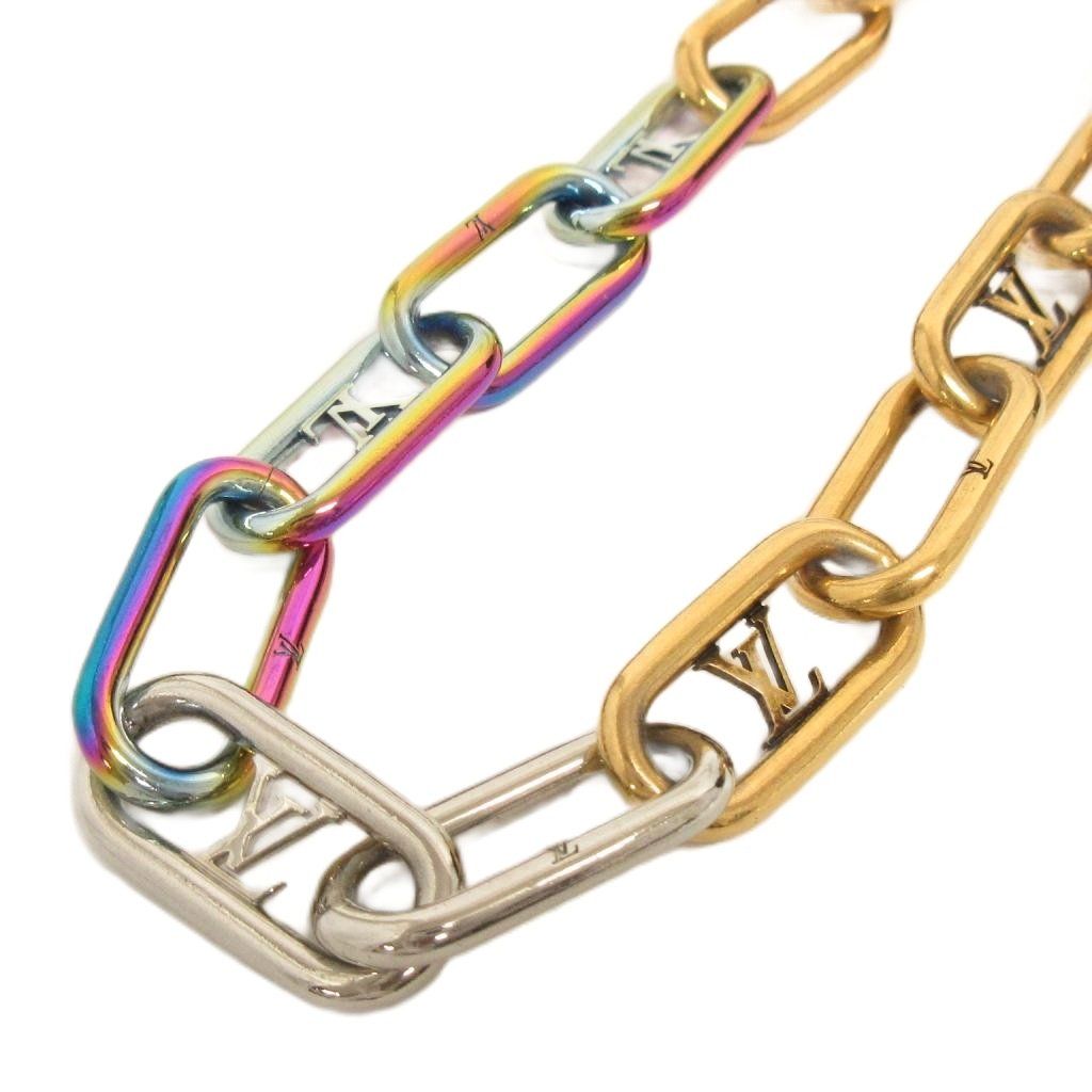 Louis Vuitton Collier Signature Chain Monogram Necklace Multicolor