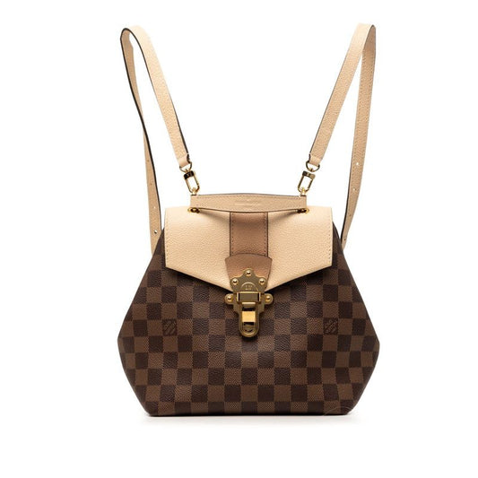 Louis Vuitton Damier Clapton Backpack Brown Beige Leather