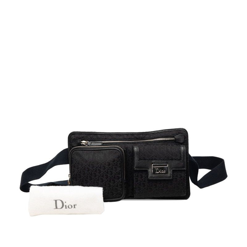 Dior Trotter Street Chic Bum Bag Black Canvas Leather — view 7