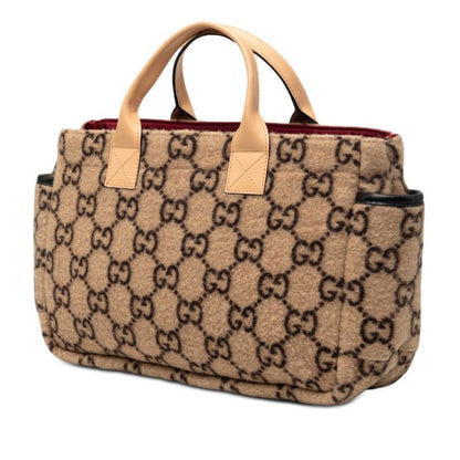 Gucci GG Wool Handbag Mini Tote Beige Black — view 2
