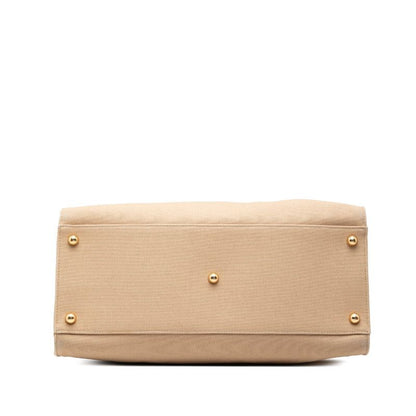 Fendi Sunshine Tote 2-Way Shoulder Bag Beige Brown Canvas Leather — view 3