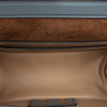 Fendi Canyu Small Chain Shoulder Bag Blue Leather — view 4