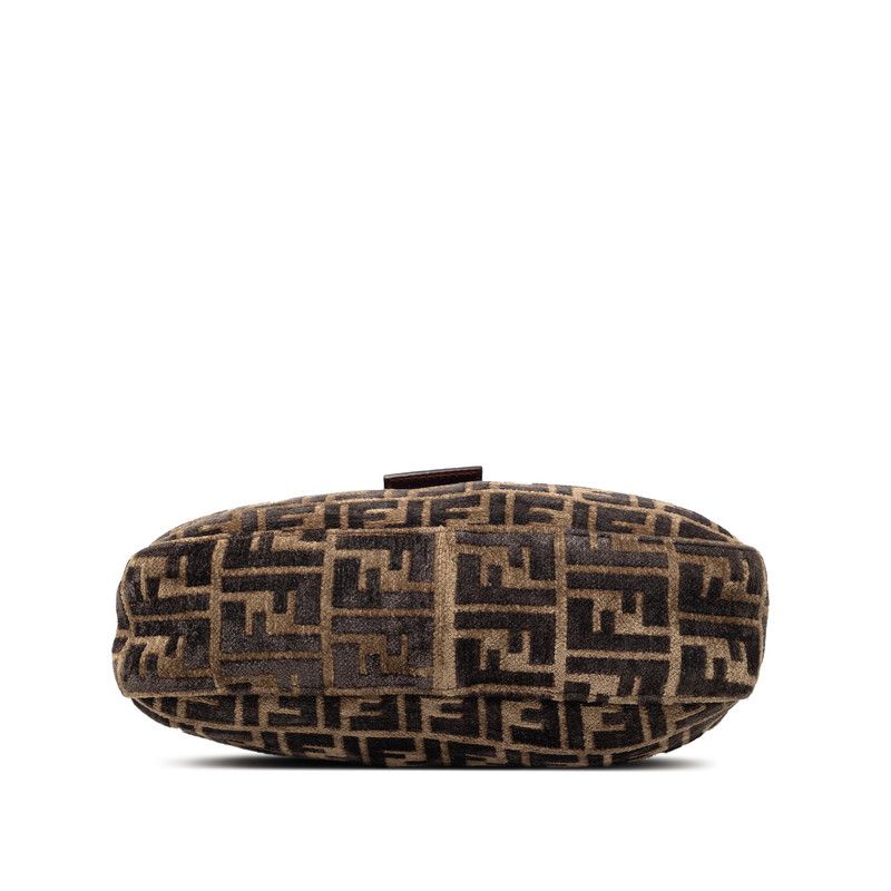 Fendi Zucca Mamma Bucket Shoulder Bag Brown Velour Leather — view 3