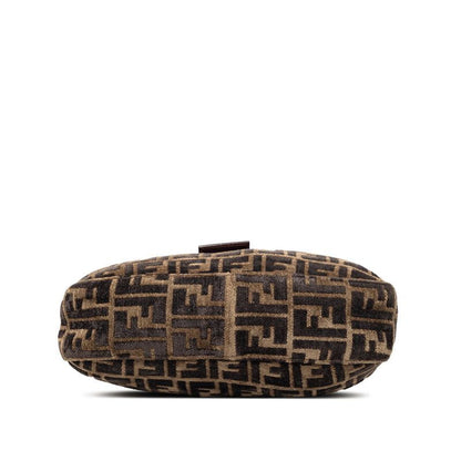 Fendi Zucca Mamma Bucket Shoulder Bag Brown Velour Leather — view 3