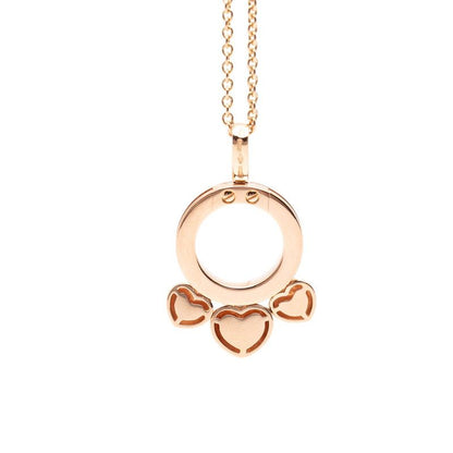Bvlgari Allegra Heart Chain Pendant Necklace 18k Pink Gold — view 2