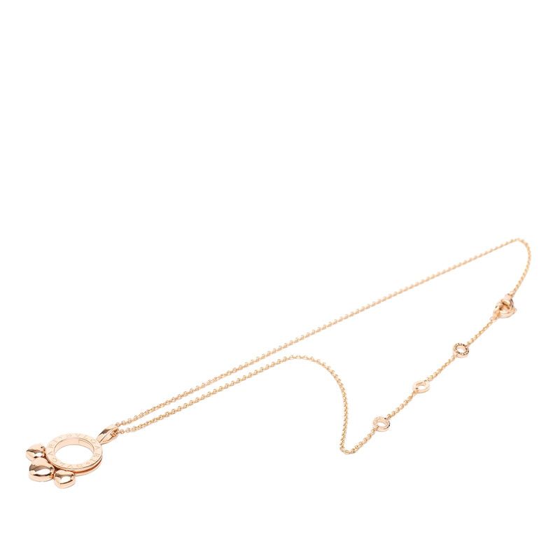 Bvlgari Allegra Heart Chain Pendant Necklace 18k Pink Gold — view 3