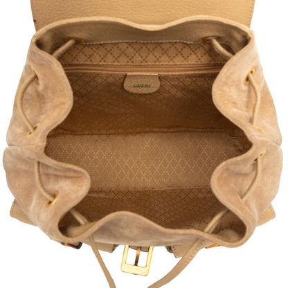 Gucci Vintage Bamboo Backpack 003 Beige Suede Leather — view 4
