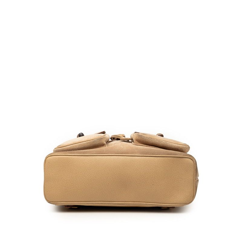 Gucci Vintage Bamboo Backpack 003 Beige Suede Leather — view 3