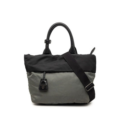 Prada 2-Way Shoulder Bag Black Gray Nylon