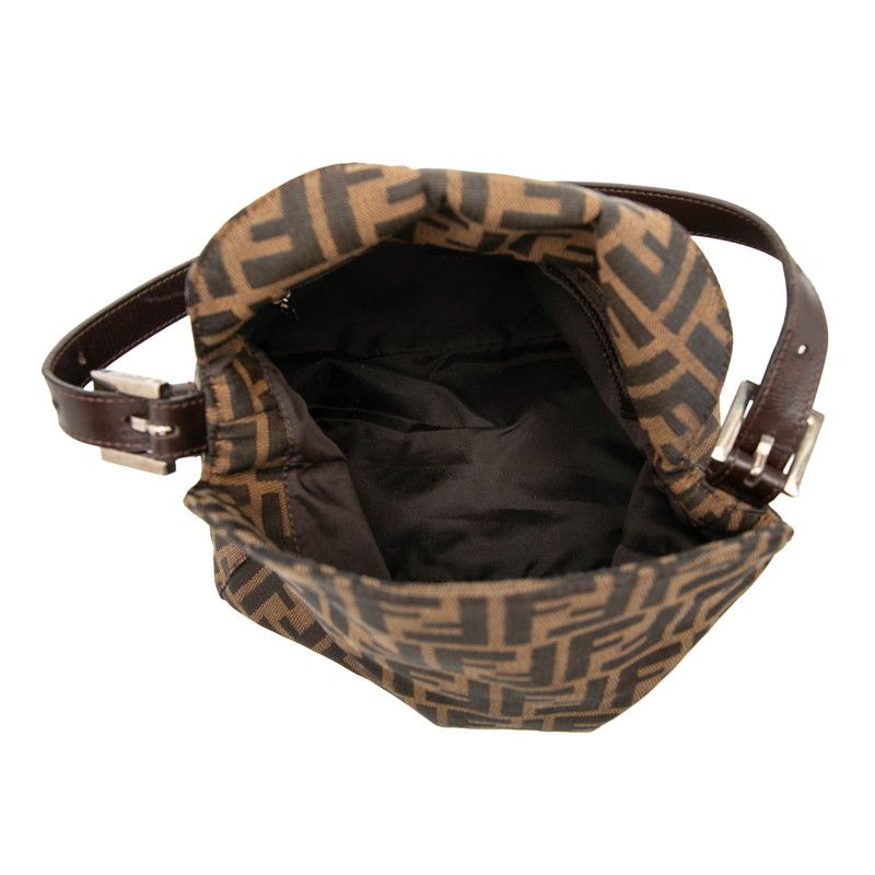 Fendi Zucca Mamma Bucket Shoulder Bag Brown Canvas Leather — view 4