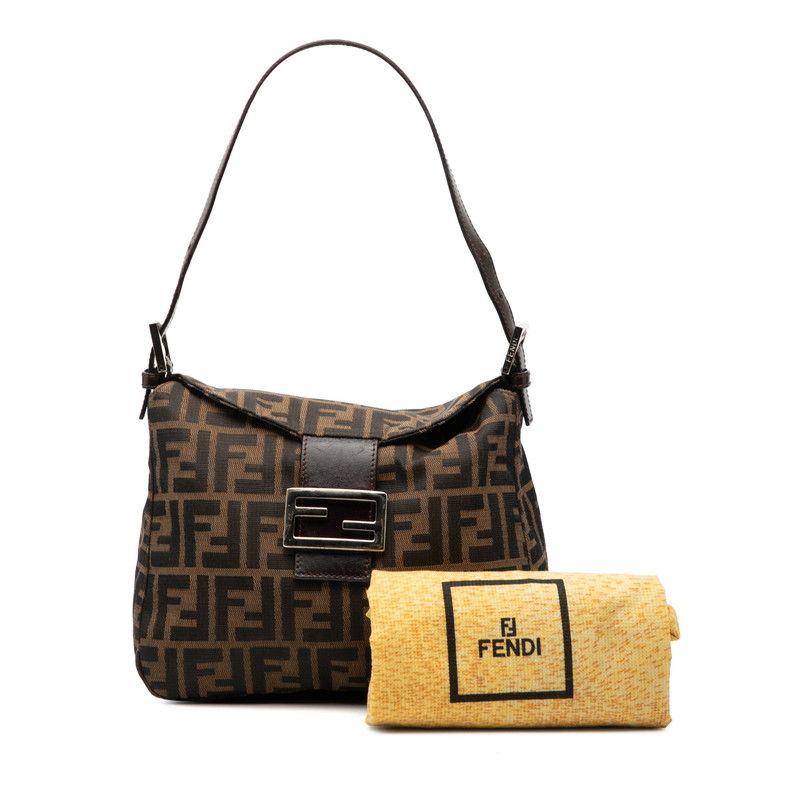 Fendi Zucca Mamma Bucket Shoulder Bag Brown Canvas Leather — view 7
