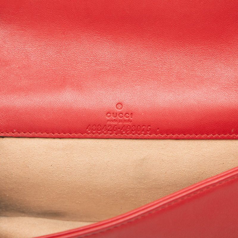 Gucci GG Marmont Quilted Chain Shoulder Bag Red Leather — view 5