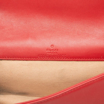 Gucci GG Marmont Quilted Chain Shoulder Bag Red Leather — view 5