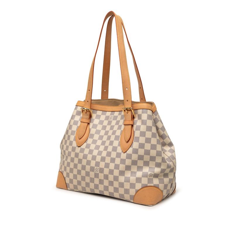 Louis Vuitton Damier Azur Hampstead MM Tote Shoulder Bag Brown Leather — view 2