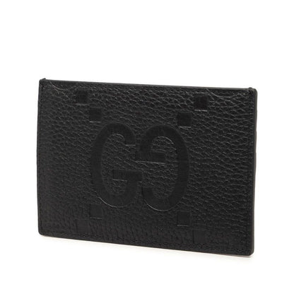 Gucci Maxi GG Jumbo Card Case Black Leather