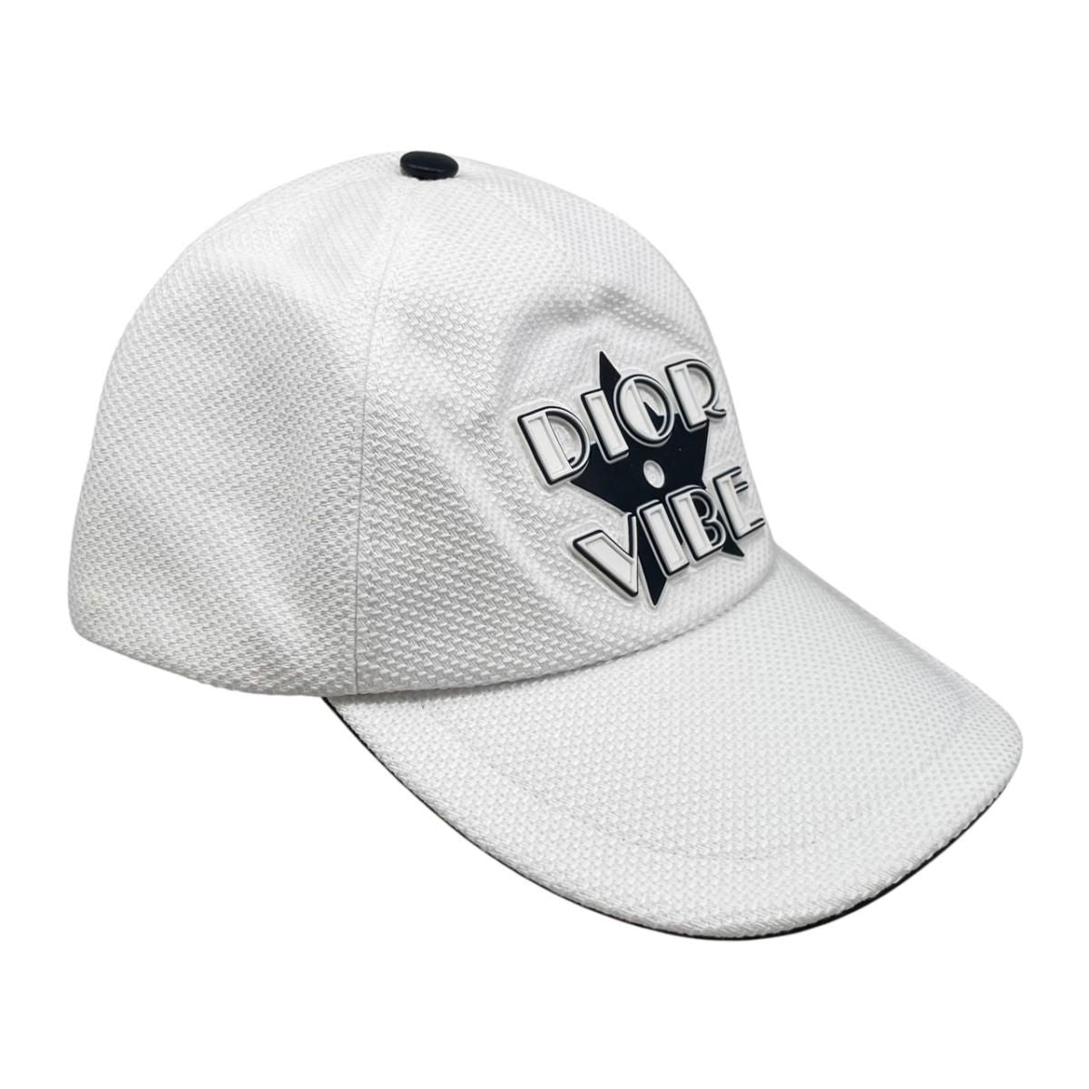 Dior Hat Vibe Baseball Cap 58 Cotton Logo White — view 2
