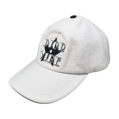 Dior Hat Vibe Baseball Cap 58 Cotton Logo White