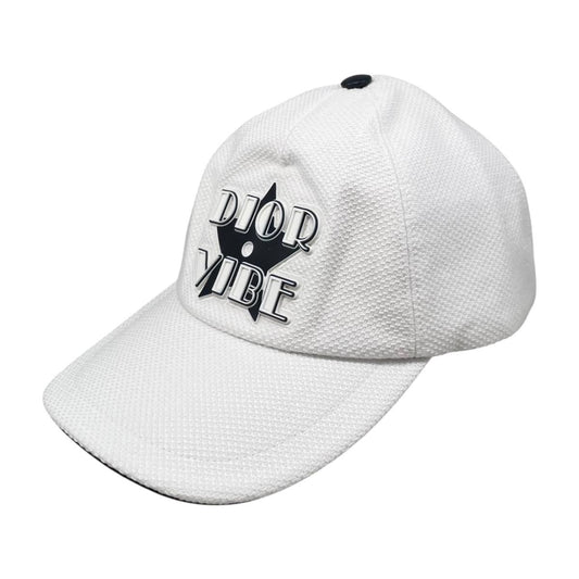 Dior Hat Vibe Baseball Cap 58 Cotton Logo White