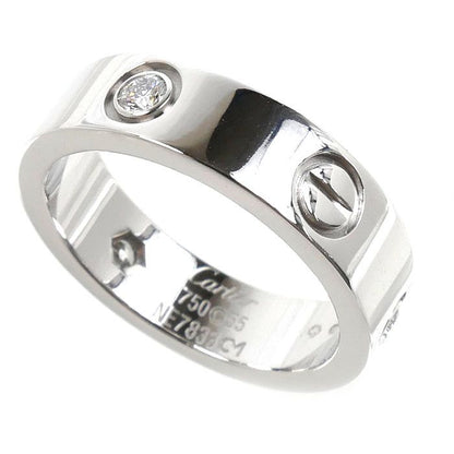 Cartier 18k White Gold Love Half Diamond Ring