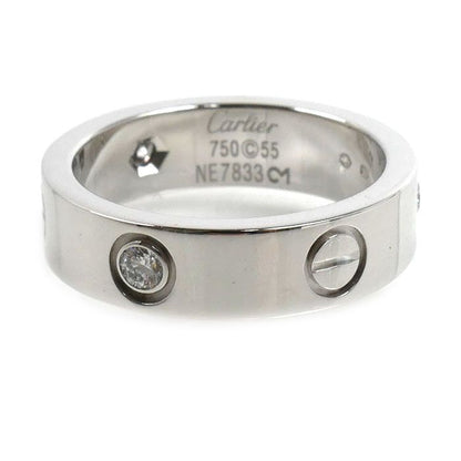 Cartier 18k White Gold Love Half Diamond Ring — view 3
