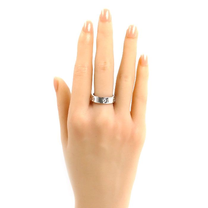 Cartier 18k White Gold Love Half Diamond Ring — view 7