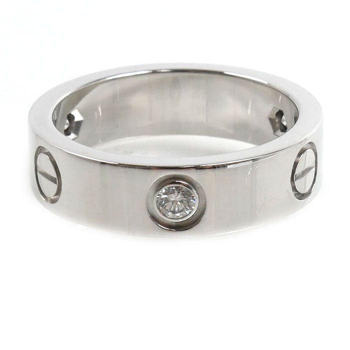 Cartier 18k White Gold Love Half Diamond Ring — view 4