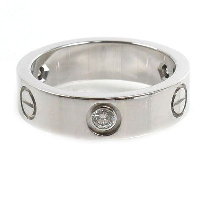 Cartier 18k White Gold Love Half Diamond Ring — view 4