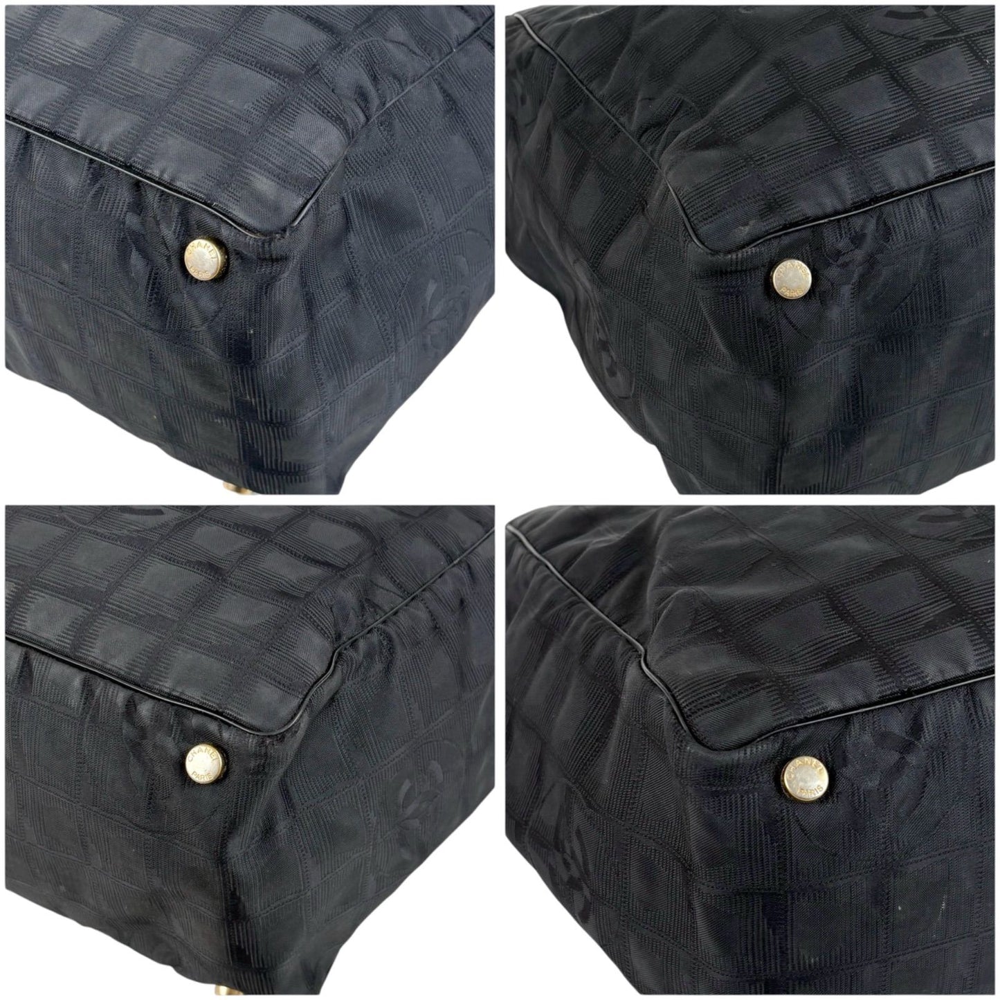 Chanel New Travel Line Tote MM Black Nylon Canvas — view 4