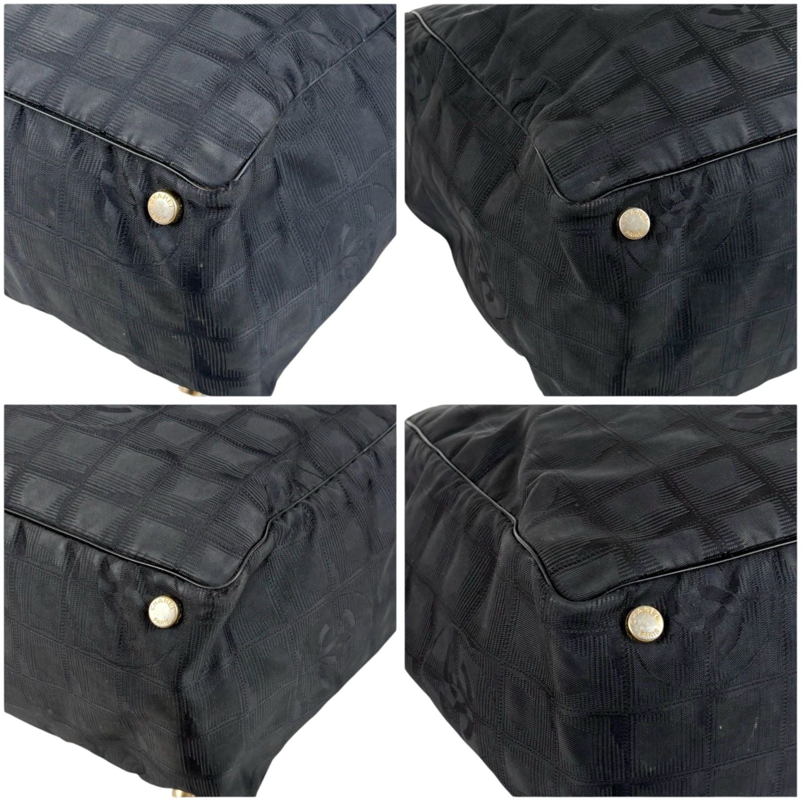 Chanel New Travel Line Tote MM Black Nylon Canvas — view 4