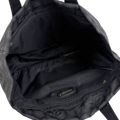 Chanel New Travel Line Tote MM Black Nylon Canvas — view 6