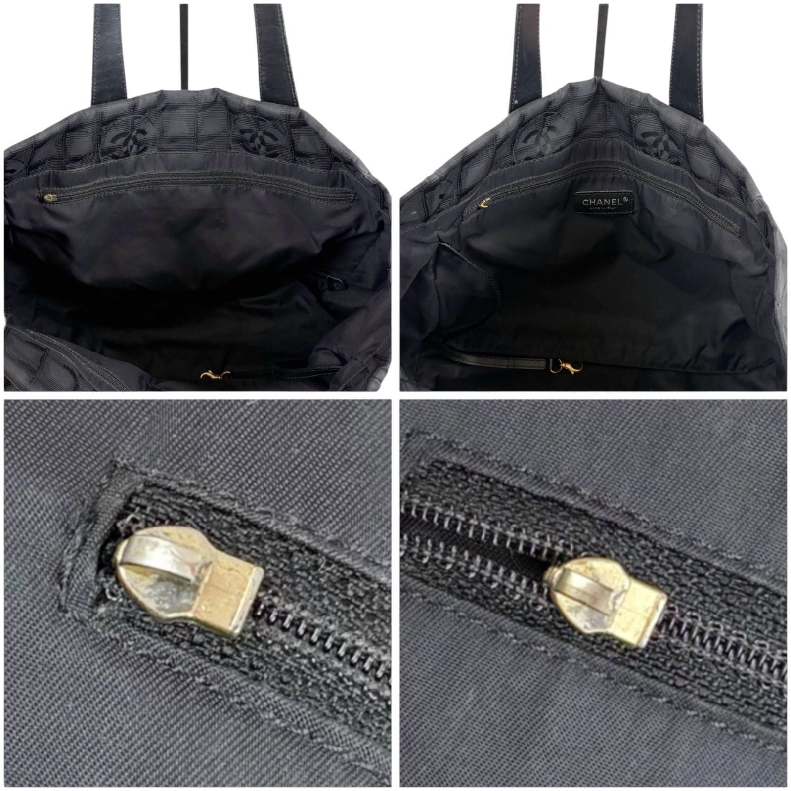 Chanel New Travel Line Tote MM Black Nylon Canvas — view 5