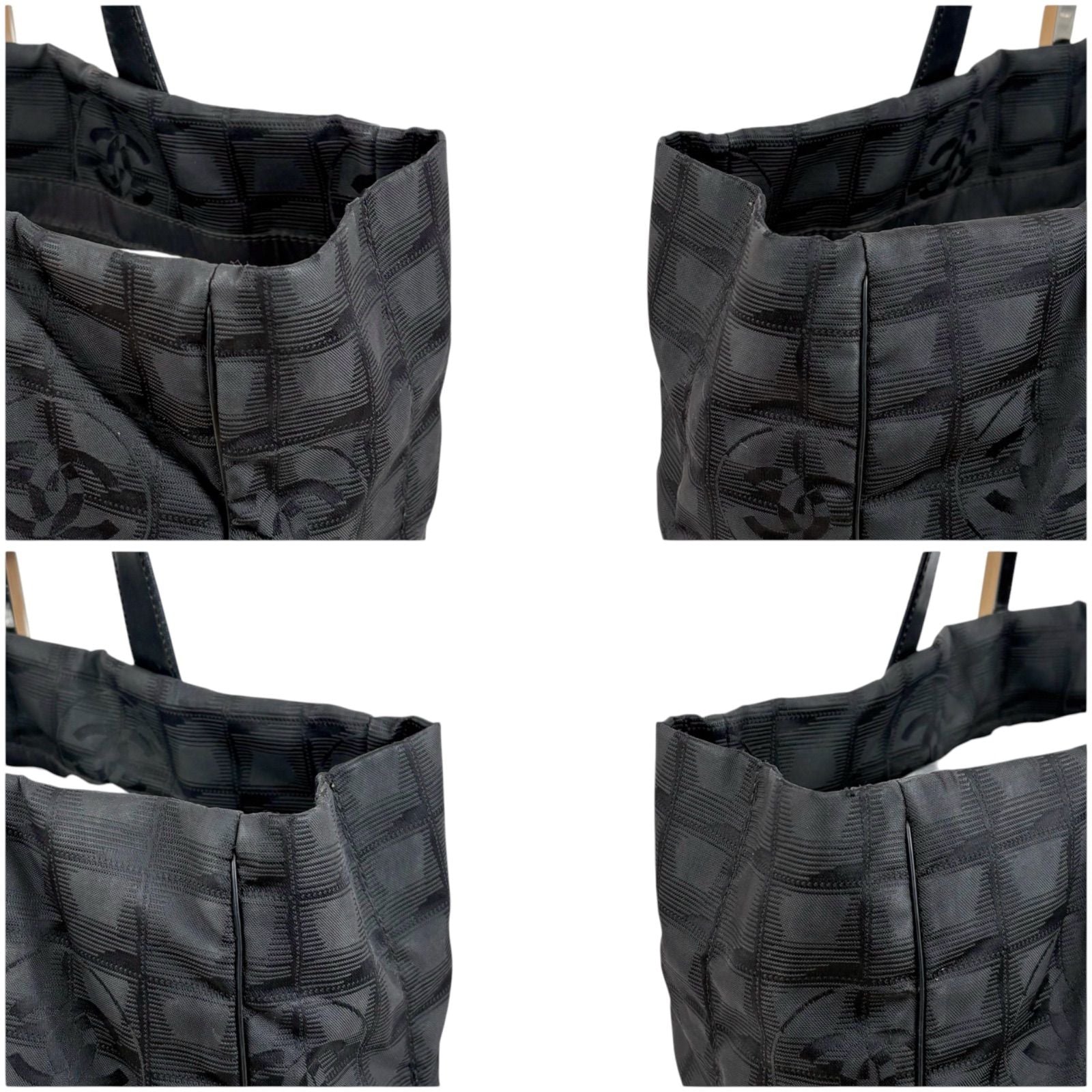 Chanel New Travel Line Tote MM Black Nylon Canvas — view 3