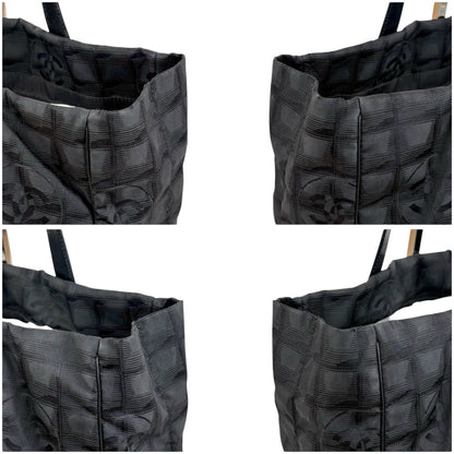 Chanel New Travel Line Tote MM Black Nylon Canvas — view 3