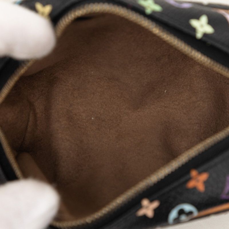 Louis Vuitton Monogram Multicolor Trousse Wapiti Pouch Case Black Leather — view 4