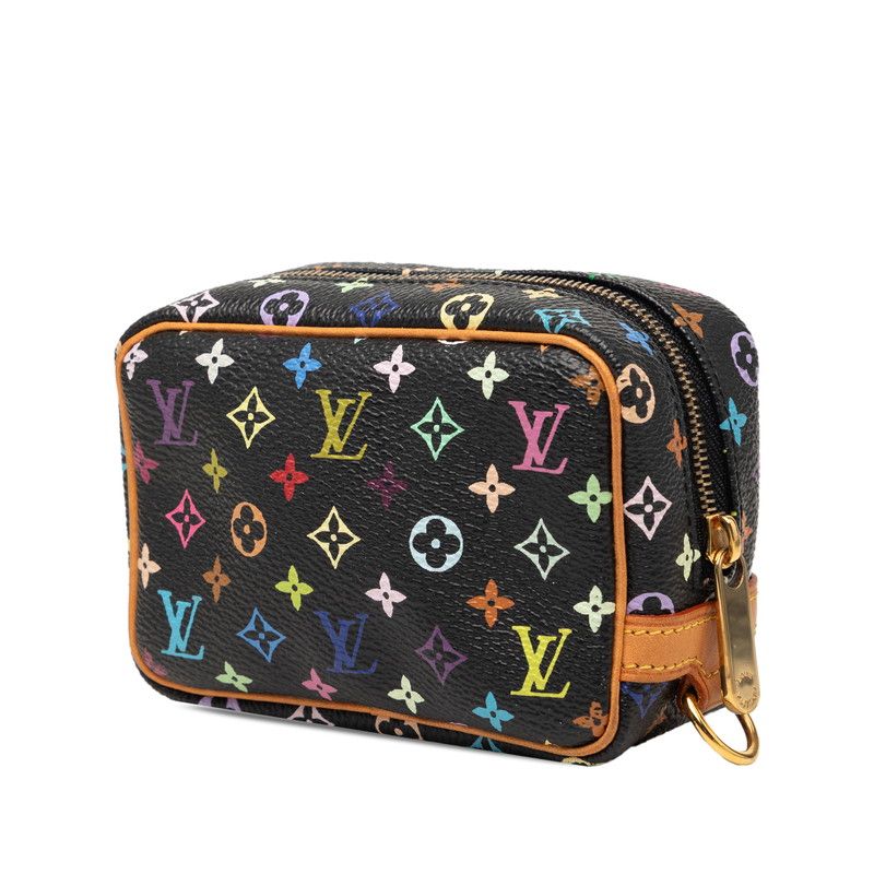 Louis Vuitton Monogram Multicolor Trousse Wapiti Pouch Case Black Leather — view 2