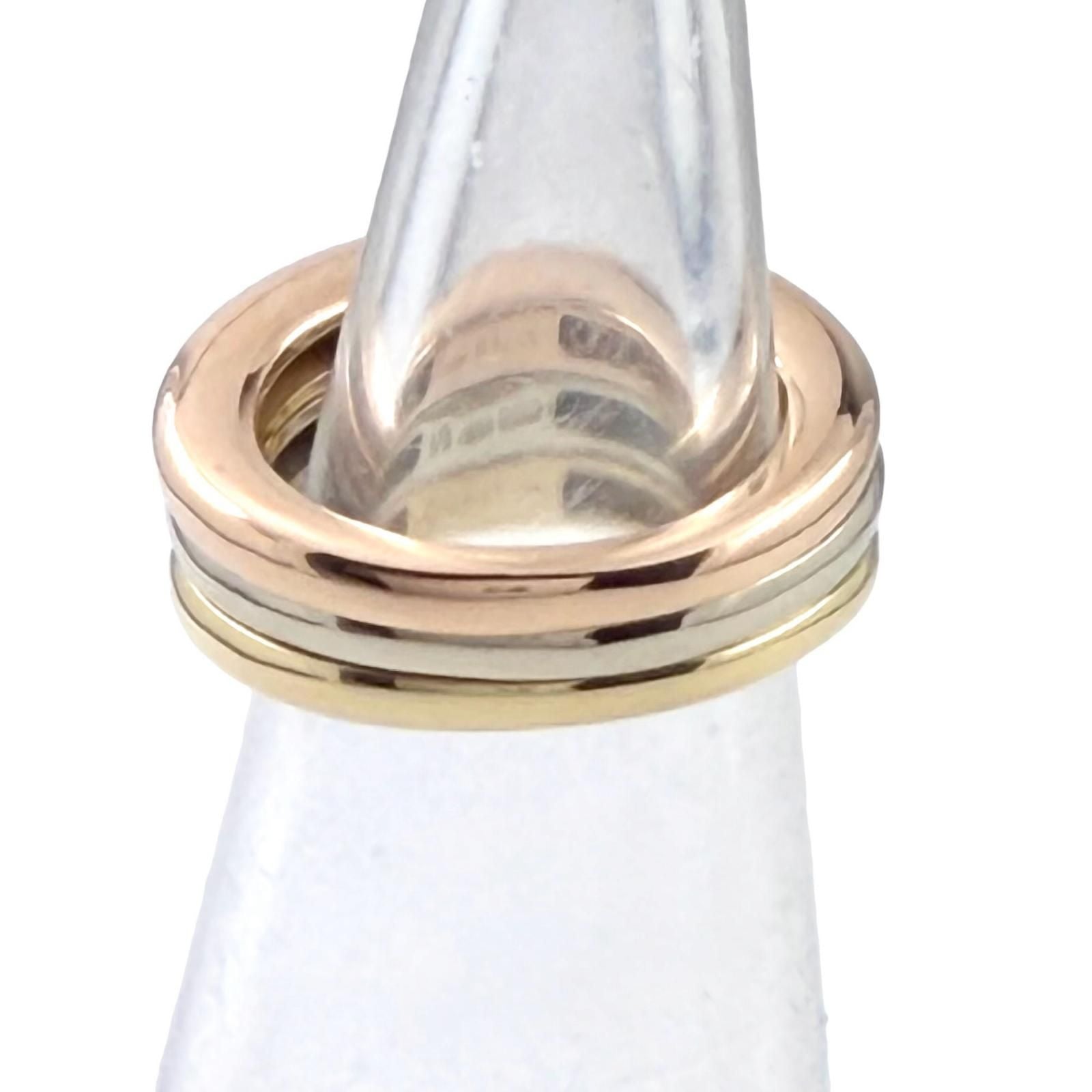 Cartier Mobilis 18k 750 Ring Yellow Gold Pink White — view 3