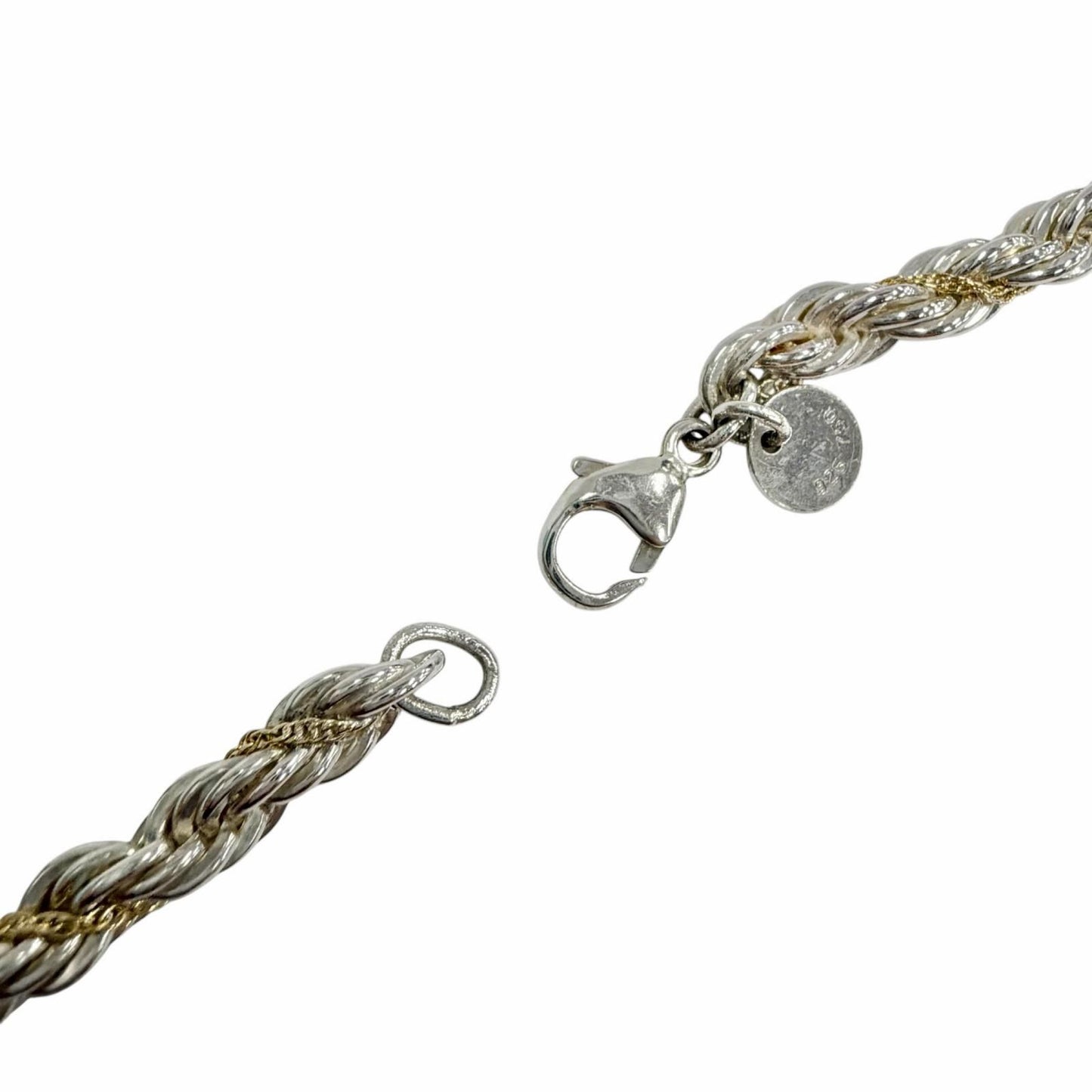 Tiffany & Co 925 18k Combination Screw Chain Twist Rope Necklace Silver Gold — view 6