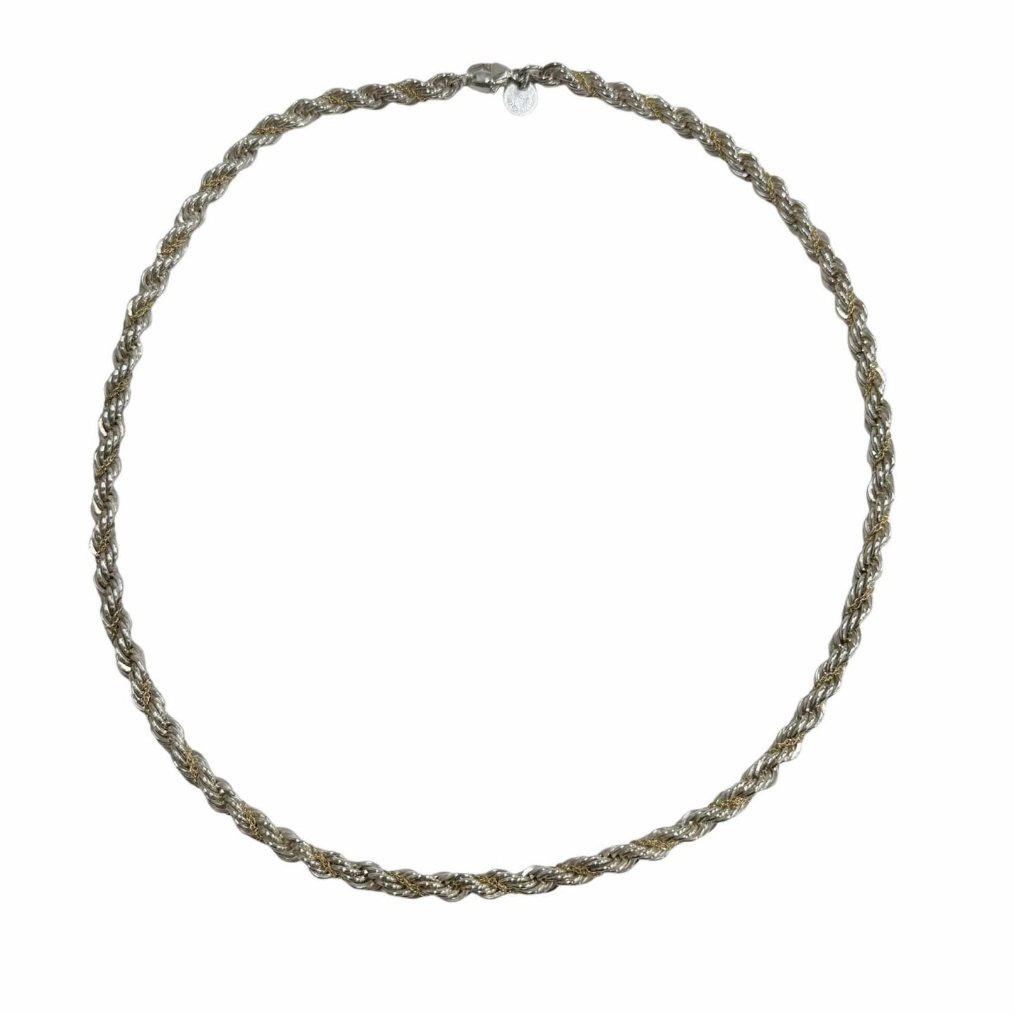 Tiffany & Co 925 18k Combination Screw Chain Twist Rope Necklace Silver Gold — view 3