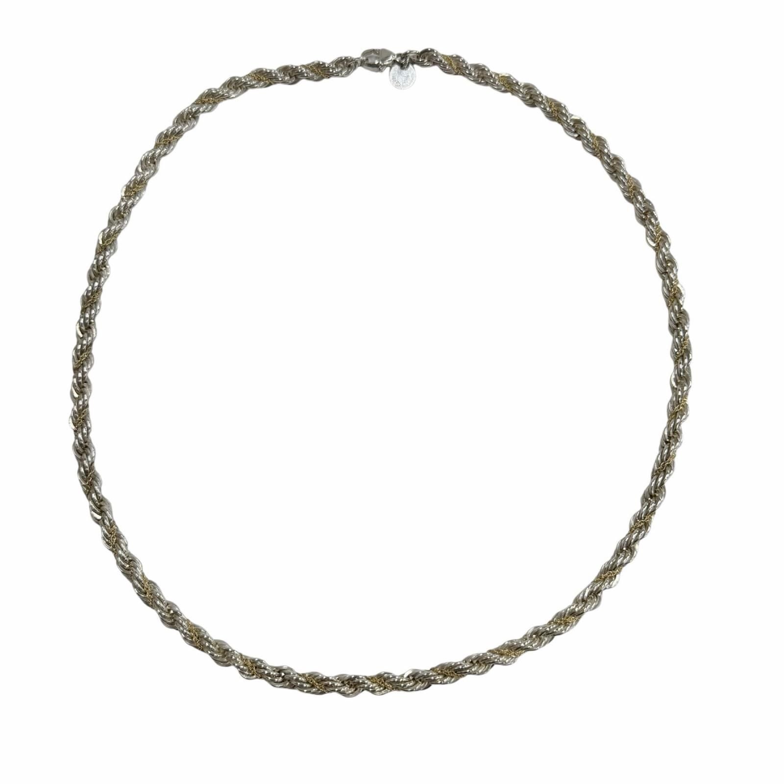 Tiffany & Co 925 18k Combination Screw Chain Twist Rope Necklace Silver Gold — view 3