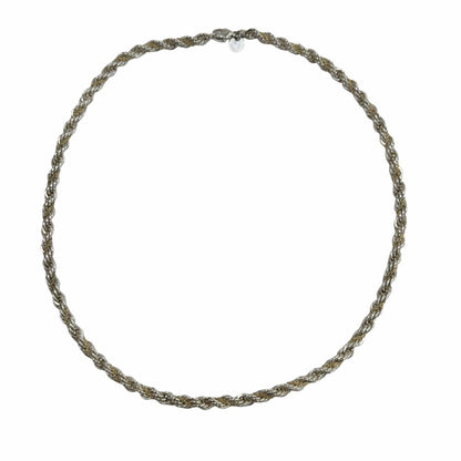 Tiffany & Co 925 18k Combination Screw Chain Twist Rope Necklace Silver Gold — view 3