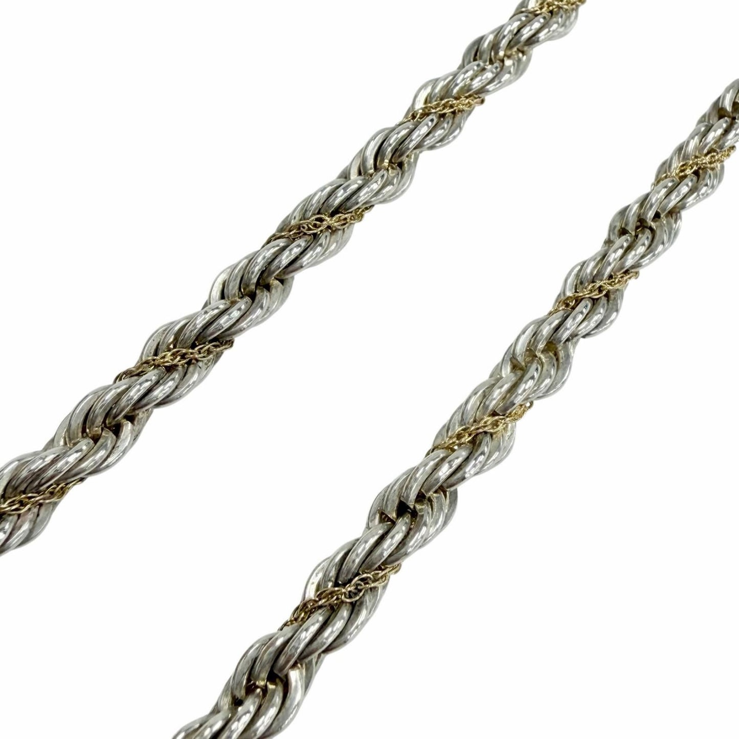 Tiffany & Co 925 18k Combination Screw Chain Twist Rope Necklace Silver Gold — view 4