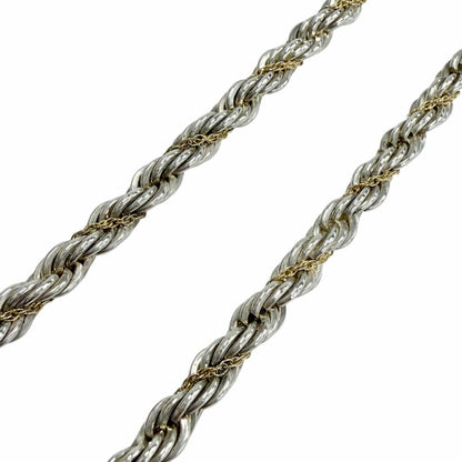 Tiffany & Co 925 18k Combination Screw Chain Twist Rope Necklace Silver Gold — view 4