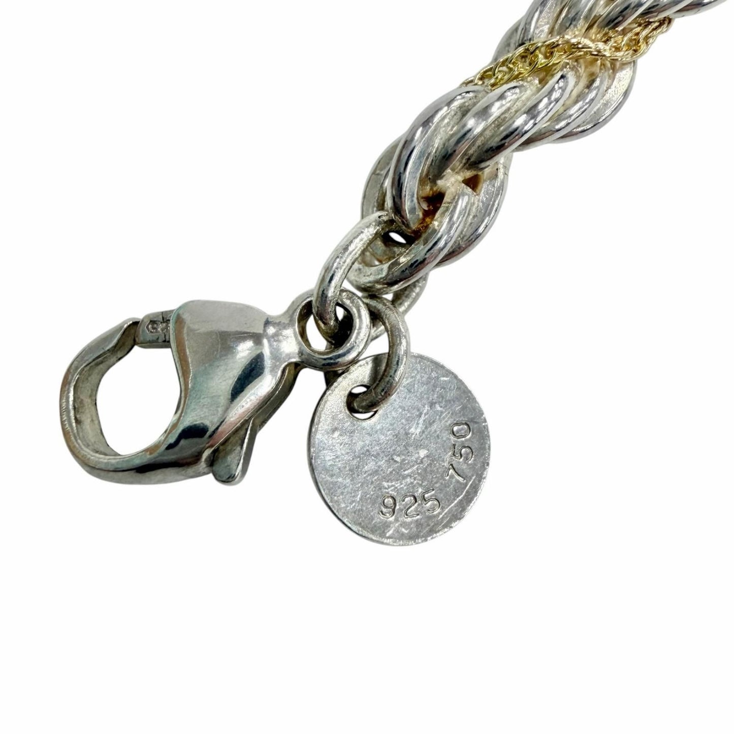 Tiffany & Co 925 18k Combination Screw Chain Twist Rope Necklace Silver Gold — view 8