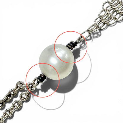 Tiffany & Co Fresh Water Pearl Mesh Tassel Pendant Necklace Silver — view 9