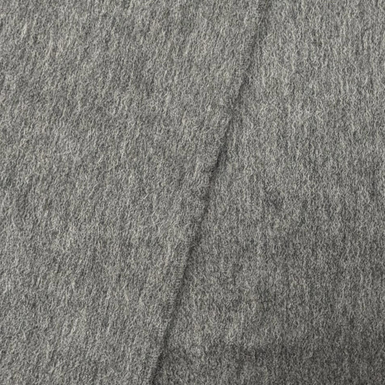 Hermes Rectoverso Cashmere 100% Logo Embroidery with Fringe Scarf Shawl Gray — view 5