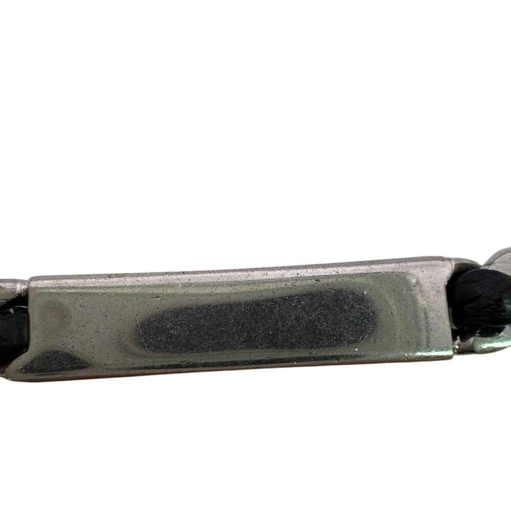 Saint Laurent Bangle Cabchain Leather Bracelet Silver — view 8