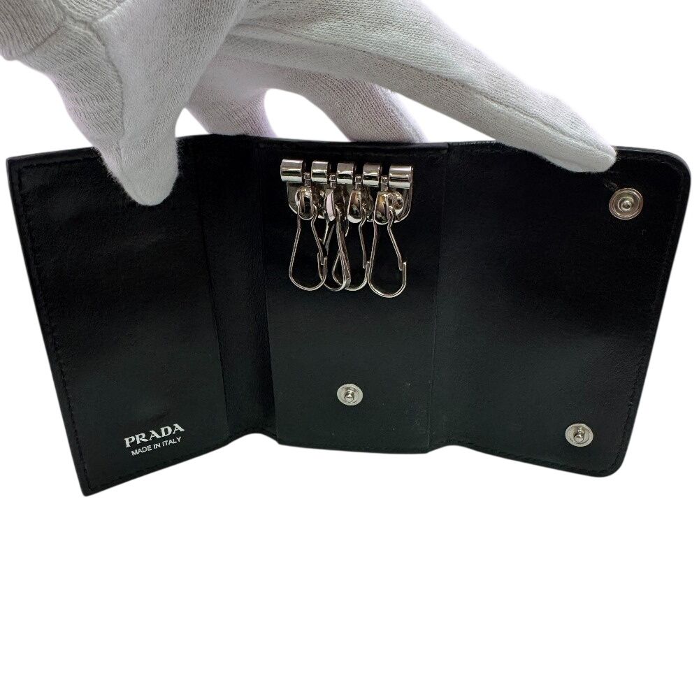 Prada Triangle Logo Key Case Key Holder — view 5