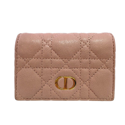 Dior Coin Purse Compact Wallet Mini Quilted Cannage Bifold Caro Case